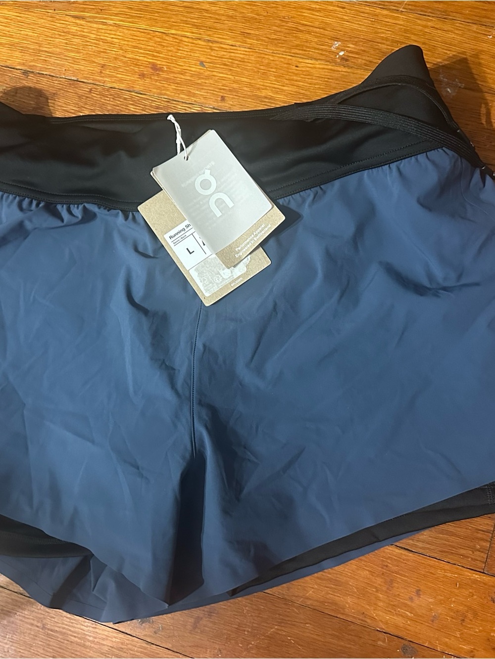 ON Cloud Women’s Size Large Blue & Black Activewear Running Built In Shorts